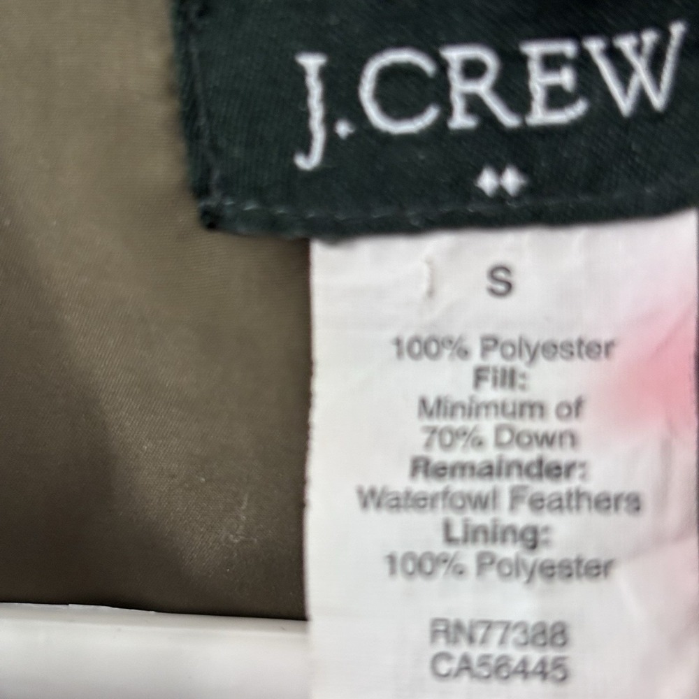 J Crew 70% Down / Remainder Waterfowl Feathers Puffer Jacket Womens Small - Picture 7 of 7